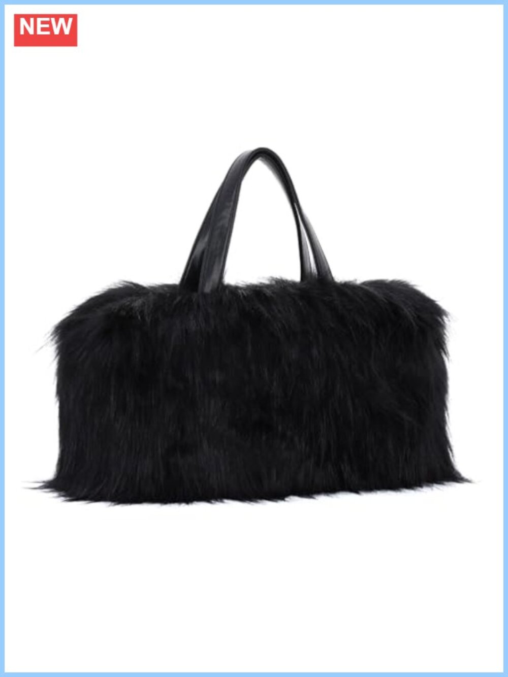 Faux Fur Tote Handbag PU Leather Shoulder Crossbody Bag Fluffy Plush Hobo